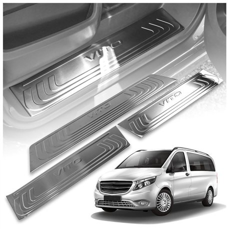 Covers for interior steps Mercedes Vito (W447) 2014- | Silver steel