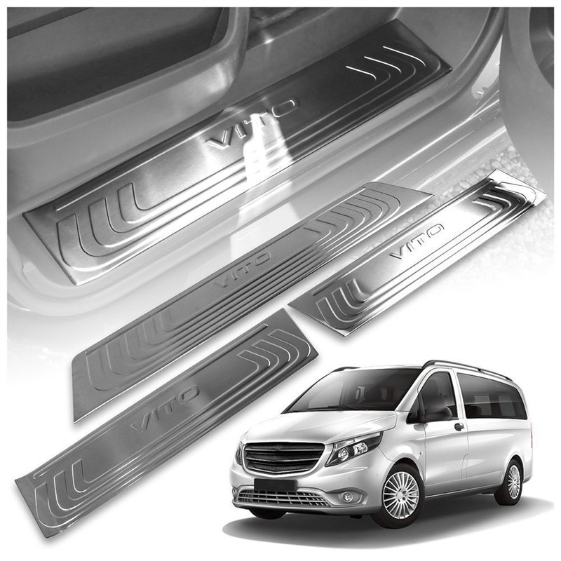 Covers for interior steps Mercedes Vito (W447) 2014- | Silver steel