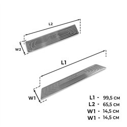 Covers for interior steps Mercedes Vito (W447) 2014- | Silver steel