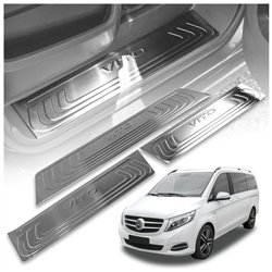 Covers for interior steps Mercedes V-Class (W447) 2014- | Silver steel