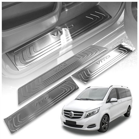Covers for interior steps Mercedes V-Class (W447) 2014- | Silver steel