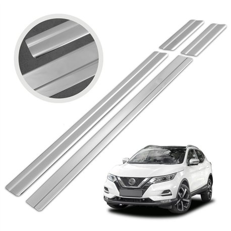 Listwy progowe do Nissan Qashqai II (J11) 2014-2021 | Chrom stal