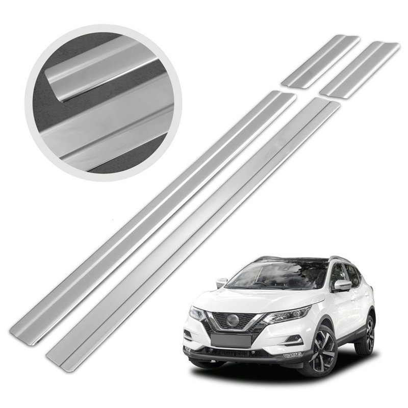 Listwy progowe do Nissan Qashqai II (J11) 2014-2021 | Chrom stal