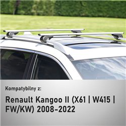 Bagażnik dachowy Renault Kangoo II FW/KW 2008-2022 Solidbar Alpha V1 Lit