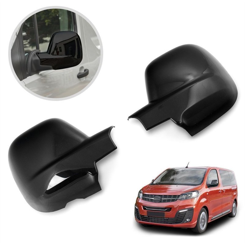 Mirror covers for Opel Zafira Life I (V) 2019- | Black ABS plastic Piano