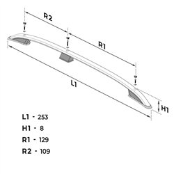 Roof rails for Volkswagen VW Caravelle T7 L2 LWB 2025- Elegance Aluminum P