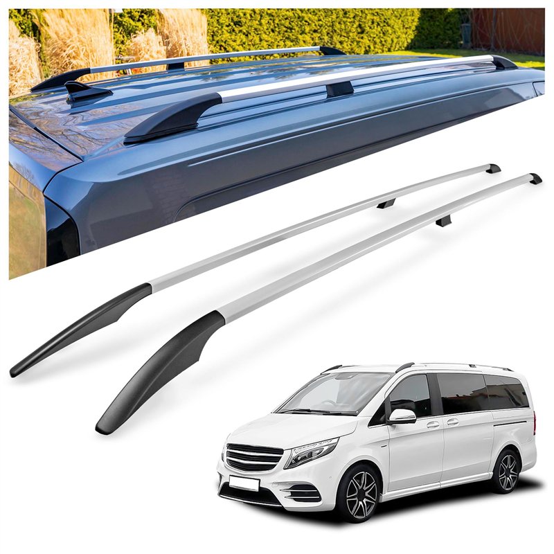 Relingi dachowe Mercedes V-Klasa W447 L3 ELWB 2014- Aluminium plas