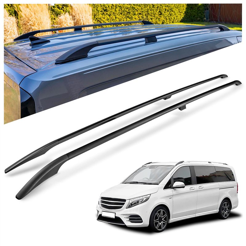 Relingi dachowe Mercedes V-Klasa W447 L3 ELWB 2014- Aluminium plastik