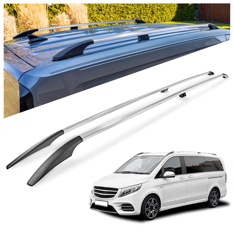Relingi dachowe Mercedes V-Klasa W447 L3 ELWB 2014- Aluminium plas