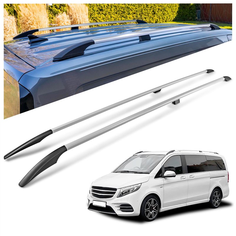 Relingi dachowe Mercedes V-Klasa W447 L2 LWB 2014- Aluminium plast