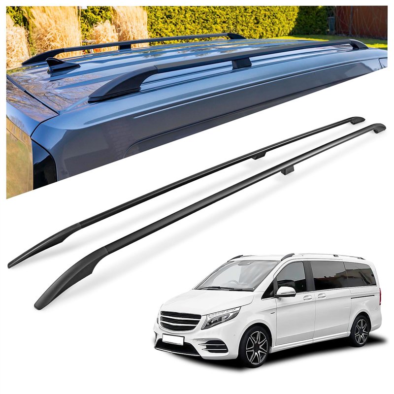 Relingi dachowe Mercedes V-Klasa W447 L2 LWB 2014- Aluminium plastik