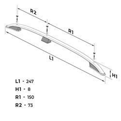 Relingi dachowe Mitsubishi Express IV X82 SN L1 SWB 2020-2022 A