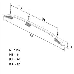 Relingi dachowe do Fiat Scudo III 507 L1 2022- Aluminium plastik