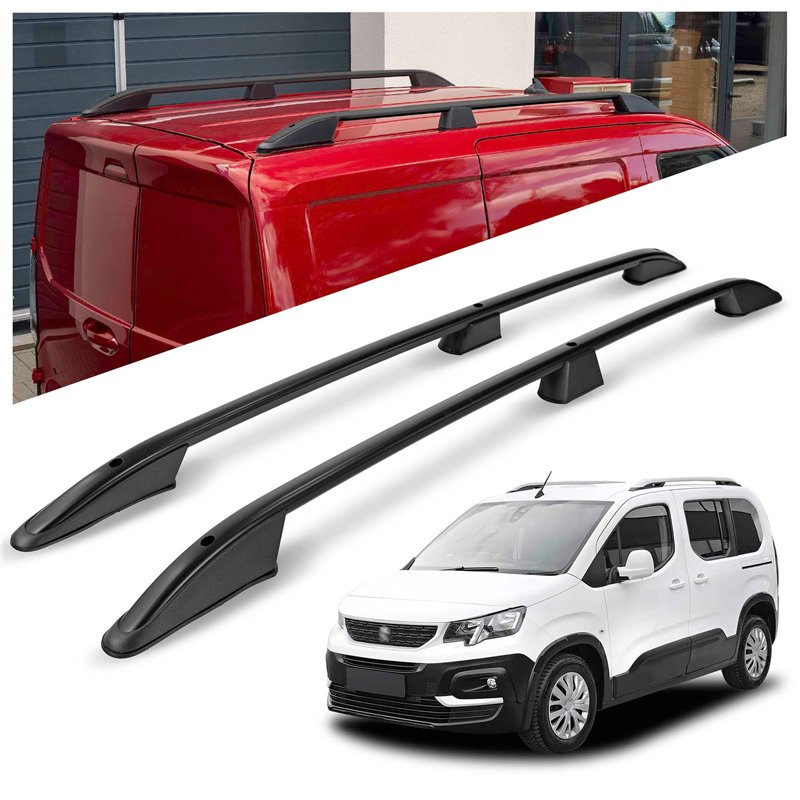 Relingi dachowe do Peugeot Rifter I 2018- Aluminium plastik