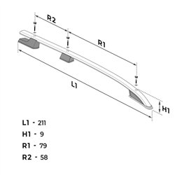 Relingi dachowe Nissan Primastar I F4/J4 L1 SWB 2002-2015 Aluminium plas