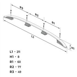 Relingi dachowe Volkswagen VW Caddy III 2K L2 Maxi 2003-2015 Aluminium p