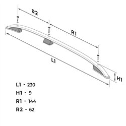 Relingi dachowe Volkswagen VW Multivan T5 L1 SWB 2003-2015 Aluminium pla