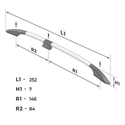 Relingi dachowe Renault Trafic III FG/JG L1 SWB 2014- Aluminium pl