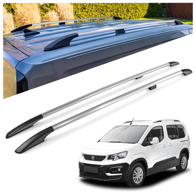 Relingi dachowe do Peugeot Rifter I K9 L2 2018- Aluminium plastik