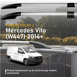 Relingi dachowe dzielone Mercedes Vito W447 Compact SWB 2014- Alum
