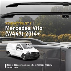 Relingi dachowe dzielone Mercedes Vito W447 Compact SWB 2014- Alum