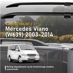 Relingi dachowe dzielone Mercedes Viano W639 L1 SWB 2003-2014 Alum