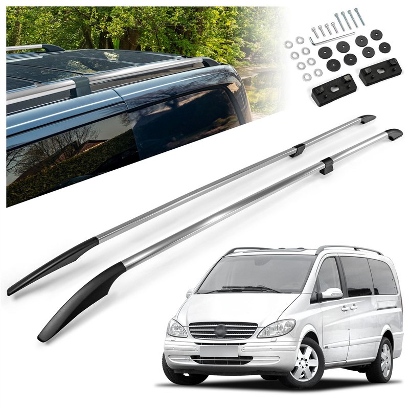 Relingi dachowe dzielone Mercedes Viano W639 L1 SWB 2003-2014 Alum