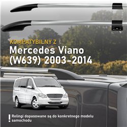 Relingi dachowe dzielone Mercedes Viano W639 L1 SWB 2003-2014 Alum