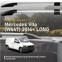 Relingi dachowe dzielone Mercedes Vito W447 L2 LWB 2014- Aluminium