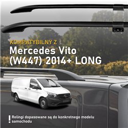 Relingi dachowe dzielone Mercedes Vito W447 L2 LWB 2014- Aluminium
