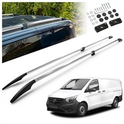 Split roof rails for Mercedes Vito W447 L2 LWB 2014- Solid Aluminum Plasti