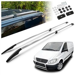 Split roof rails for Mercedes Vito W639 L2 LWB 2003-2014 Solid Aluminum Pl