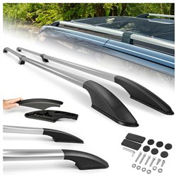 Split roof rails for Ford Tourneo Custom I V362 L2 LWB 2012-2023 Solid Alu