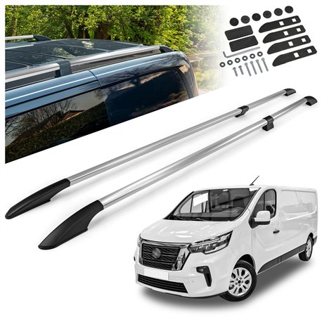 Relingi dachowe dzielone Nissan Primastar II X82 L1 SWB 2021- Alum