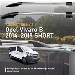 Relingi dachowe dzielone Opel Vivaro B X82 L1 SWB 2014-2019 Alumin