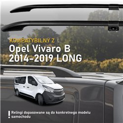 Relingi dachowe dzielone Opel Vivaro B X82 L2 LWB 2014-2019 Alumin