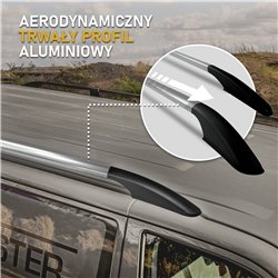 Relingi dachowe dzielone Opel Vivaro B X82 L2 LWB 2014-2019 Alumin