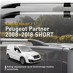 Split roof rails for Peugeot Partner II B9 X L1 2008-2018 Solid Aluminum P