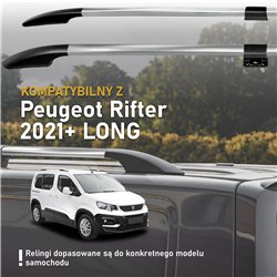 Relingi dachowe dzielone Peugeot Rifter I K9 L2 2018- Aluminium pl