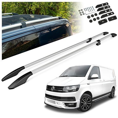 Split roof rails for Volkswagen VW Transporter T6 L1 SWB 2015-2019 Solid A