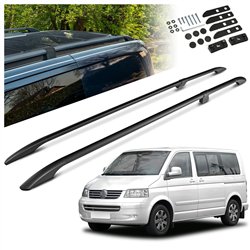Split roof rails for Volkswagen VW Caravelle T5 L1 SWB 2003-2015 Solid Alu
