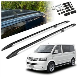 Split roof rails for Volkswagen VW Multivan T5 L1 SWB 2003-2015 Solid Alum