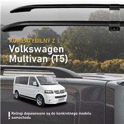 Split roof rails for Volkswagen VW Multivan T5 L1 SWB 2003-2015 Solid Alum