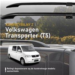 Split roof rails for Volkswagen VW Transporter T5 L1 SWB 2003-2015 Solid A