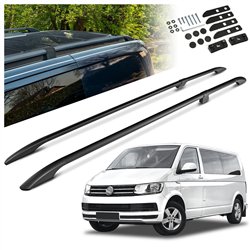 Split roof rails for Volkswagen VW Caravelle T6 L1 SWB 2015-2019 Solid Alu