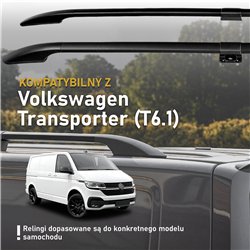 Split roof rails for Volkswagen VW Transporter T6.1 L1 SWB 2019-2023 Solid