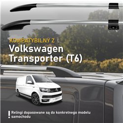 Relingi dachowe dzielone Volkswagen VW Transporter T6 L1 SWB 2015-2019 S
