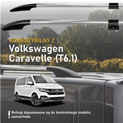 Relingi dachowe dzielone Volkswagen VW Caravelle T6.1 L1 SWB 2019-2023 S