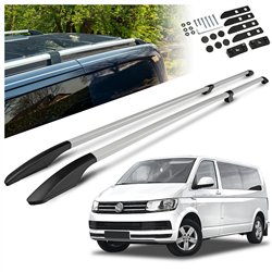 Split roof rails for Volkswagen VW Caravelle T6 L2 LWB 2015-2019 Solid Alu