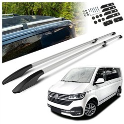 Split roof rails for Volkswagen VW Multivan T6.1 L2 LWB 2019-2022 Solid Al